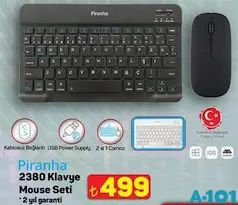 PİRANHA 2380 KABLOSUZ KLAVYE MOUSE SETİ fiyat ve kampanya bilgisi